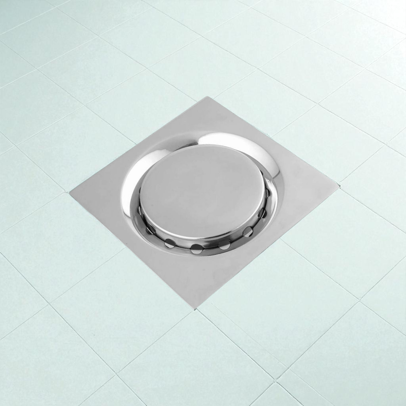 6x6" inch Floor Drain in Stainless Steel Shiny Chrome