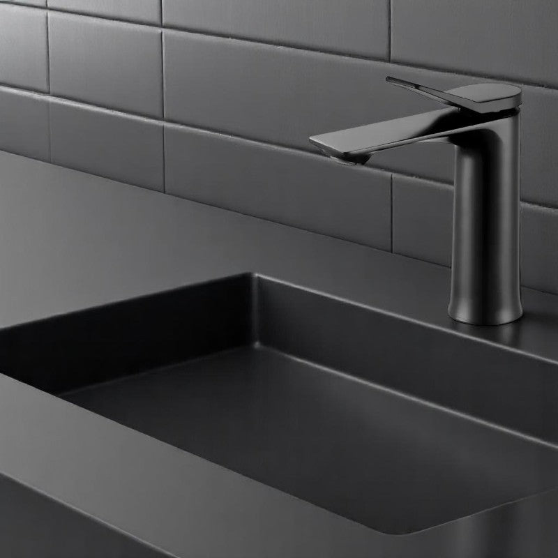 Stylish Wash Basin Faucet Matt Black in Stainless Steel | Hot and Cold Mixer | Easy to Install
