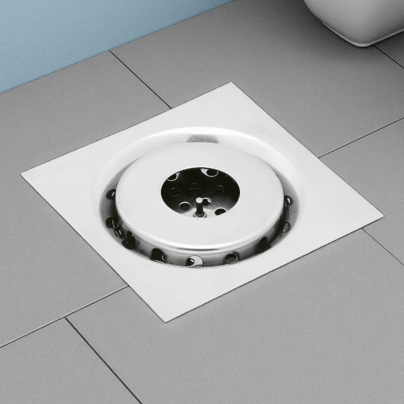 6x6" inch Floor Drain in Stainless Steel Shiny Chrome