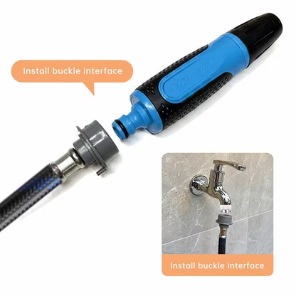 High Pressure Water Nozzel + 10 Meter Hose Pipe for Solar Panel Cleaning, Car Wash and More | ABS Plastic Nozzel with Nylon Braided High Quality Pipe