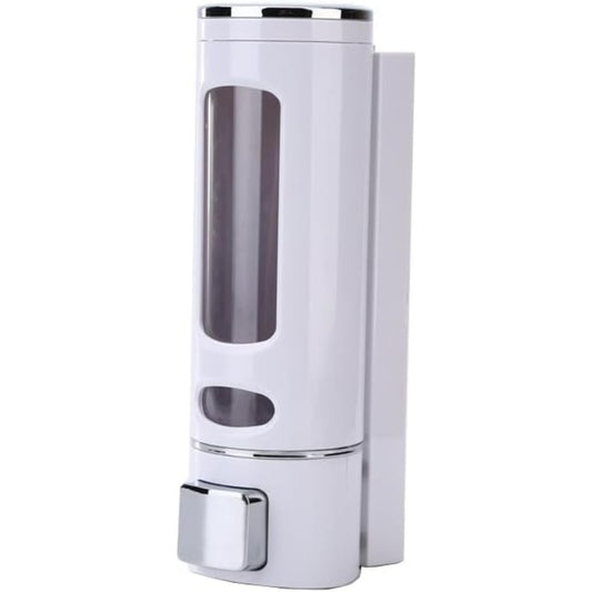 400ml Dispenser in White for Liquid Soap, Shampoo, Body Wash or Sanitizer | Made in ABS Plastic | Wall Mounted