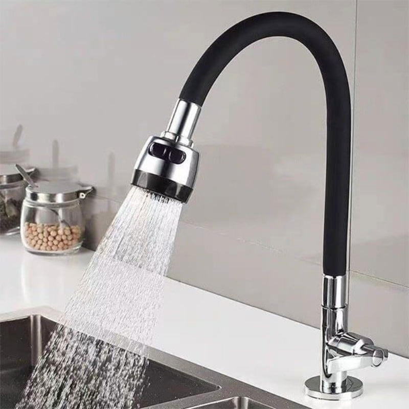 360° Flexible Rubber Neck for Faucets in Stainless Steel for Kitchen and Bathroom | Dual Function Sprayer
