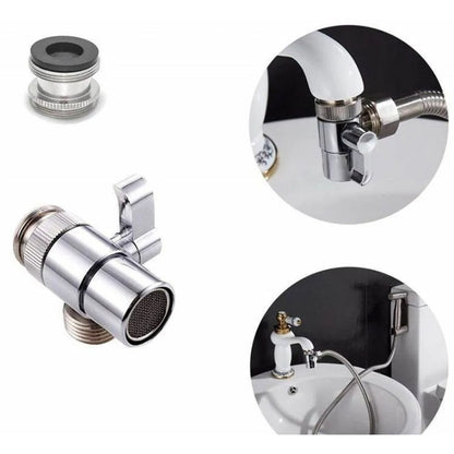2 in 1 Divider for Kitchen and Basin Faucet for Shower Connection | Made in Stainless Steel | Easy Installation