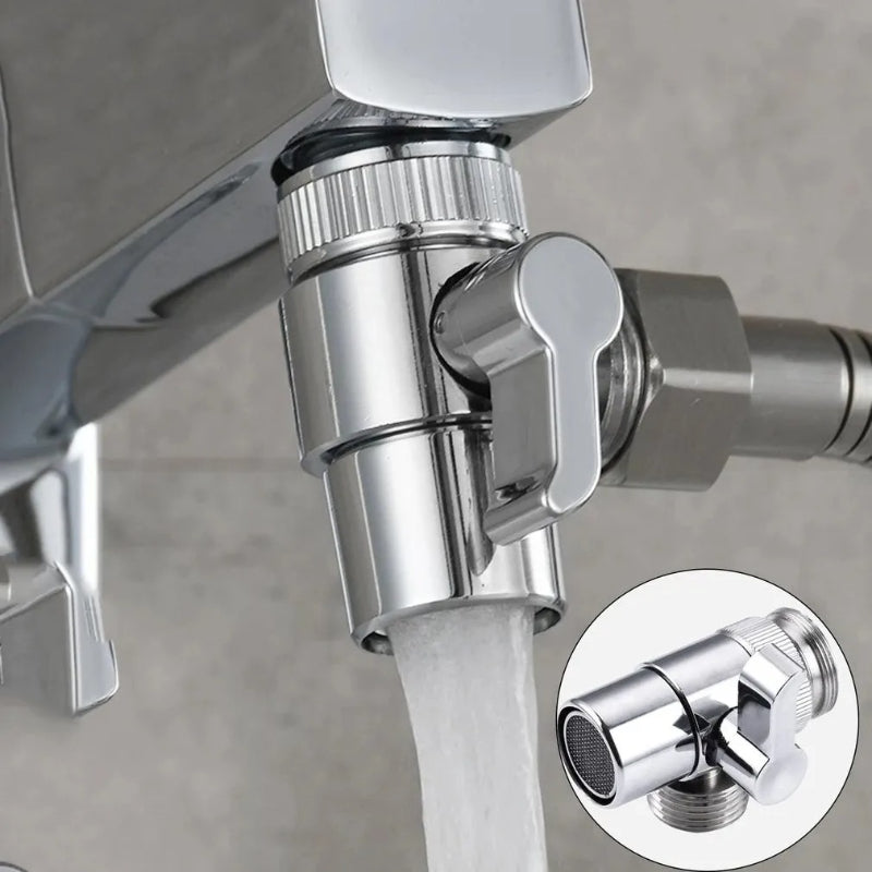 2 in 1 Divider for Kitchen and Basin Faucet for Shower Connection | Made in Stainless Steel | Easy Installation