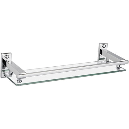 Wesda Glass Shelf 22" inchs Long with Stainless Steel Frame in Shiny Chrome