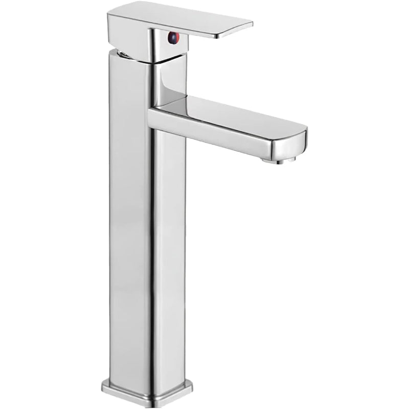 Premium Bathroom Basin 12" inch Faucet in Shiny Chrome | Hot and Cold Mixer | Stainless Steel Handle with PVC Body