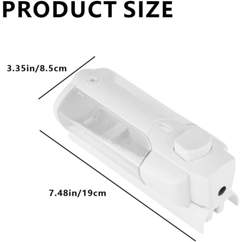 350ml Liquid Dispenser in White for Liquid Soap, Shampoo, Body Wash or Sanitizer | Made in ABS Plastic | Wall Mounted