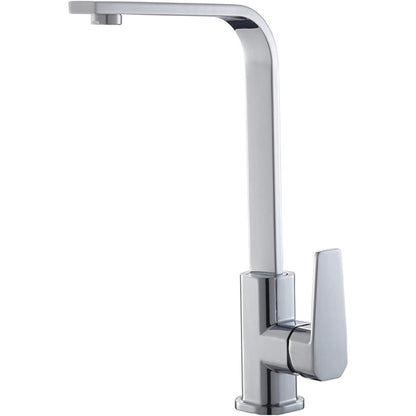 Premium 14" inches L-Shape Stainless Steel Kitchen Faucet in Chrome | Hot and Cold Mixer | 360° Moveable| Single Handle