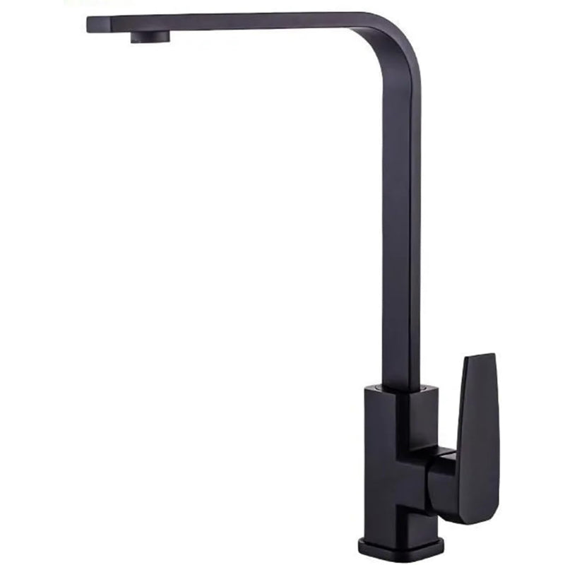 Premium 14" inches L-Shape Stainless Steel Kitchen Faucet in Matt Black | Hot and Cold Mixer | Single Handle| 360° Moveable