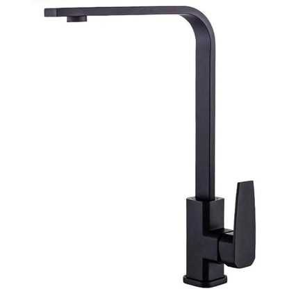 Premium 14" inches L-Shape Stainless Steel Kitchen Faucet in Matt Black | Hot and Cold Mixer | Single Handle| 360° Moveable