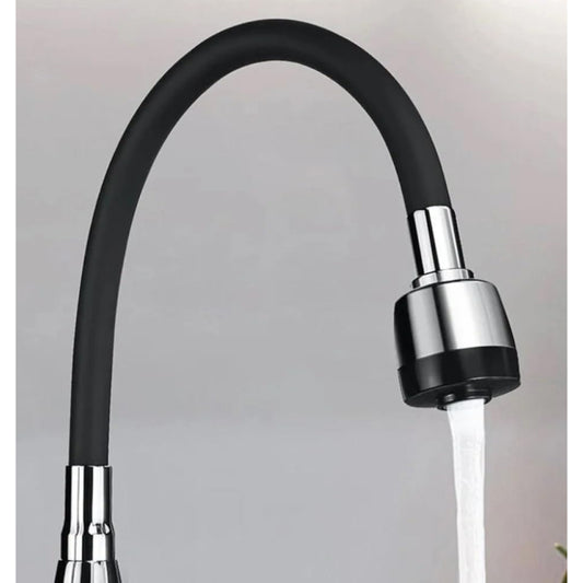 360° Flexible Rubber Neck for Faucets in Stainless Steel for Kitchen and Bathroom | Dual Function Sprayer