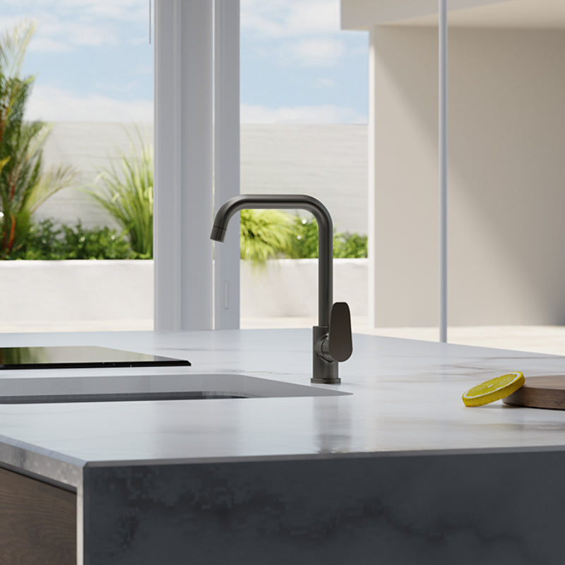 Premium 11" inches Kitchen Faucet in Stainless Steel in Gun Metal | Hot and Cold Mixer | 360° Moveable