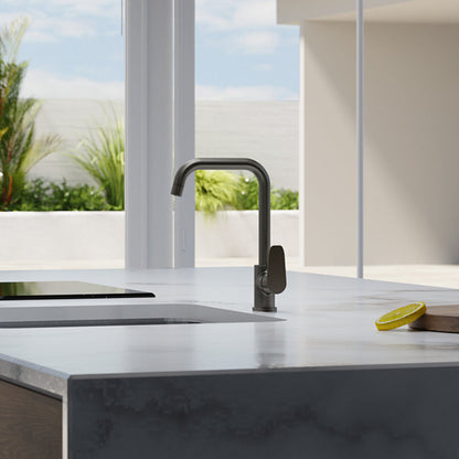 Premium 11" inches Kitchen Faucet in Stainless Steel in Gun Metal | Hot and Cold Mixer | 360° Moveable