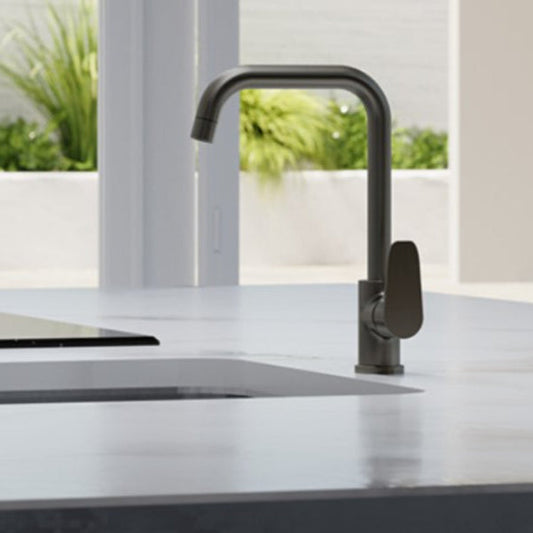 Premium 11" inches Kitchen Faucet in Stainless Steel in Gun Metal | Hot and Cold Mixer | 360° Moveable