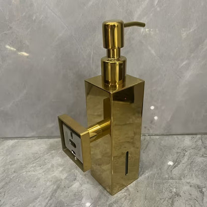 350ml Dispenser for Liquid Soap, Shampoo, Body Wash or Sanitizer | Made in Heavy Duty Stainless Steel | Plastic Container Inside | Wall Mounted