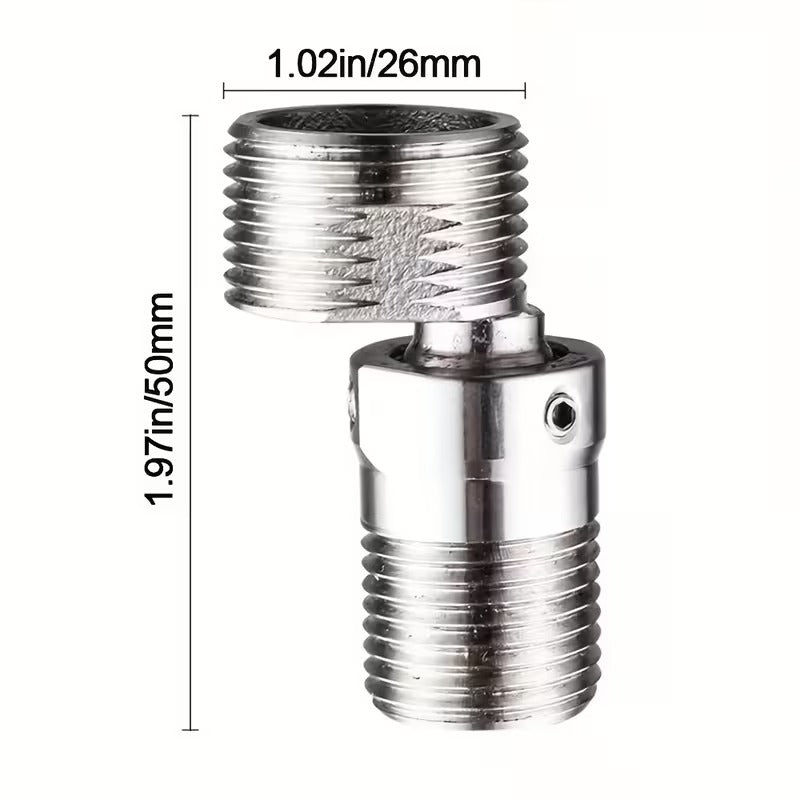 Adjustable Half Sides for Wall Mixer in Stainless Steel | Standard 1/2" inch (wall side) by 3/4" inch (mixer side)