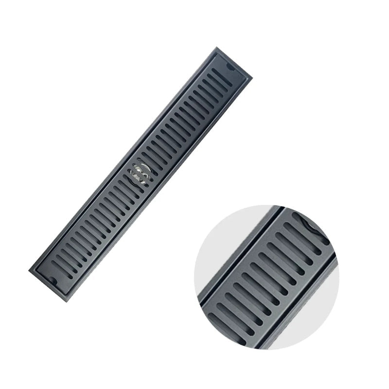 16" | 24" inches Premium Linear Floor Drain in SUS 304 Stainless Steel for Bathroom, Showers, Wash Area | Silver, Matt Black, Gun Grey, Golden