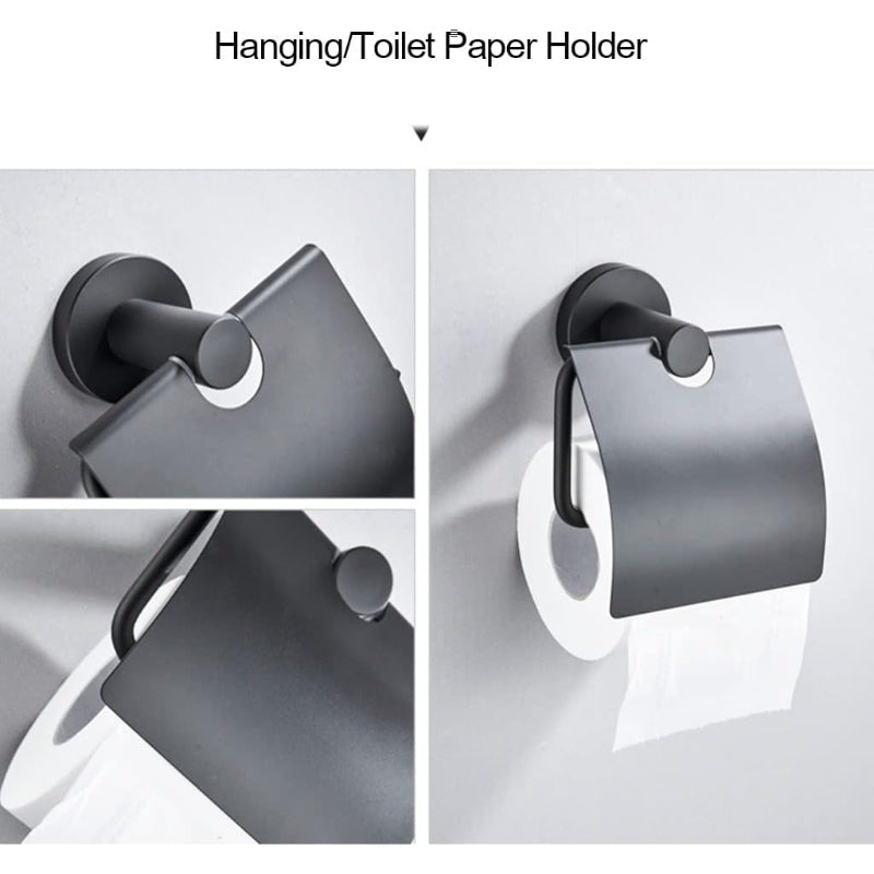 Wesda Toilet Tissue Roll Holder Matt Black in Stainless Steel