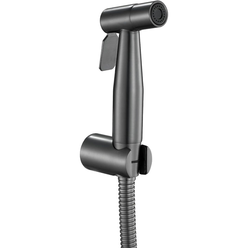 Gun Grey Stainless Steel Muslim Shower Set | 5"inches Head + 1.2 Meter Pipe | High Water Pressure | Easy Installation