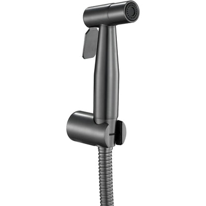 Gun Grey Stainless Steel Muslim Shower Set | 5"inches Head + 1.2 Meter Pipe | High Water Pressure | Easy Installation