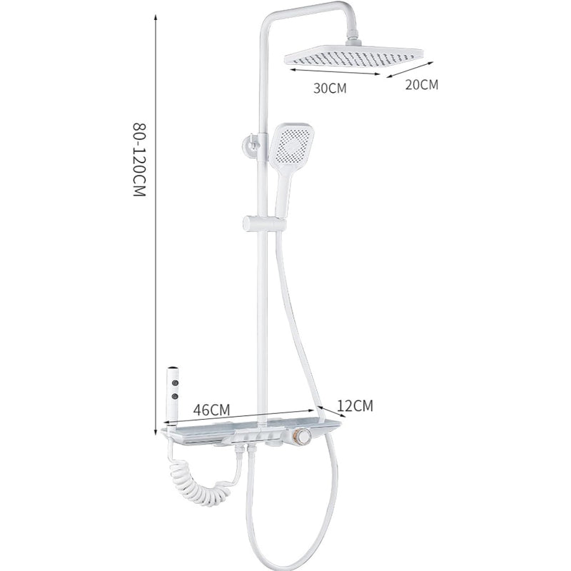 Premium Piano LED Bathroom Shower Set with Basin Mixer