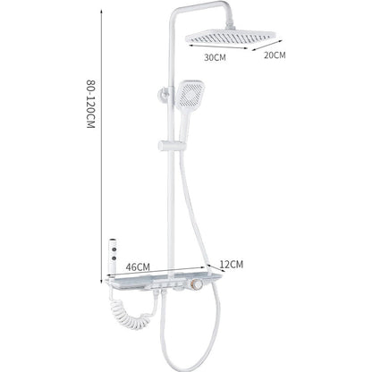 Premium Piano LED Bathroom Shower Set with Basin Mixer