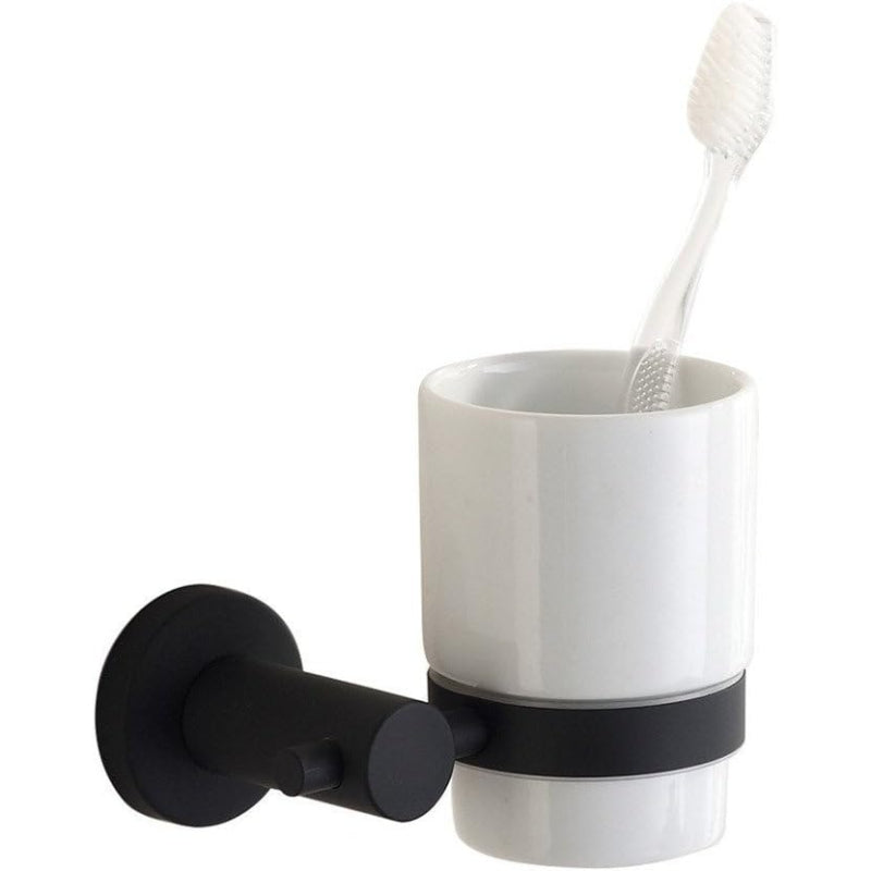 Wesda Brush Holder Matt Black in Stainless Steel