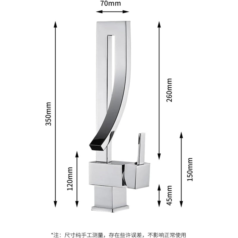 Waterfall 360° Moveable Faucet in Shiny Chrome for Bathroom and Wash Basin | Stainless Steel | Hot and Cold Mixer