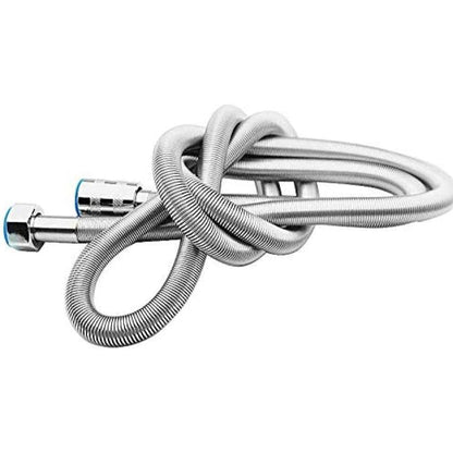 1 Meter Spring Water Pipe for Muslim Showers in Silver Matt Stainless Steel