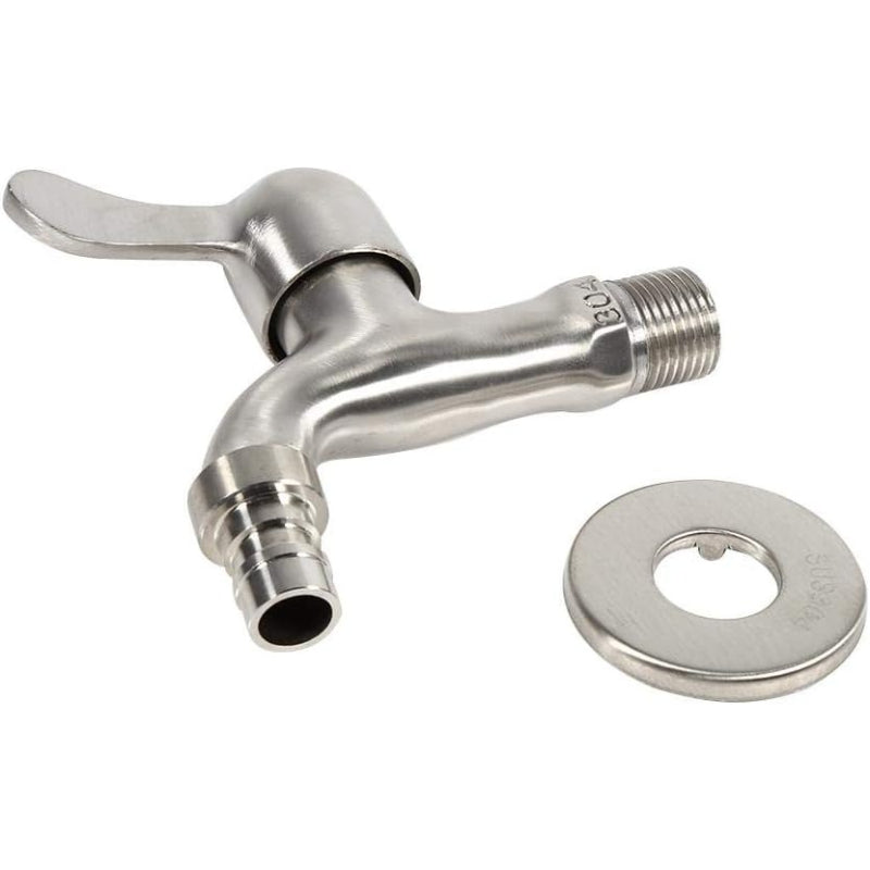 Basic Bib Cock in Stainless Steel