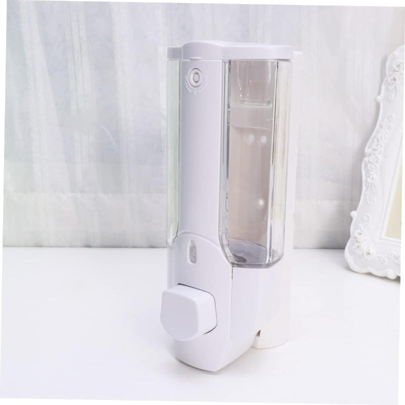 350ml Liquid Dispenser in White for Liquid Soap, Shampoo, Body Wash or Sanitizer | Made in ABS Plastic | Wall Mounted