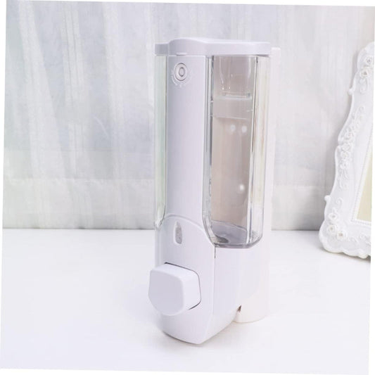 350ml Liquid Dispenser in White for Liquid Soap, Shampoo, Body Wash or Sanitizer | Made in ABS Plastic | Wall Mounted