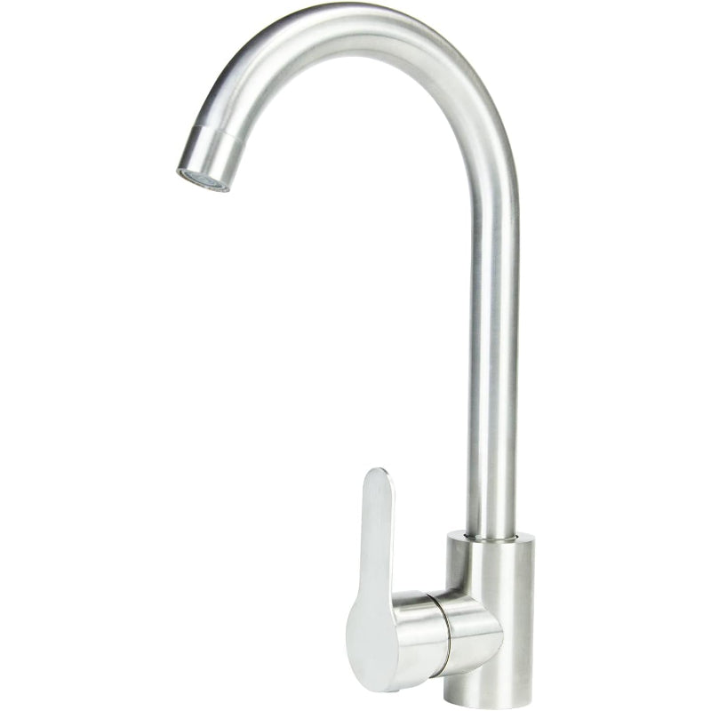 12" inches Round Neck Kitchen Mixer in Stainless Steel | Hot and Cold Mixer