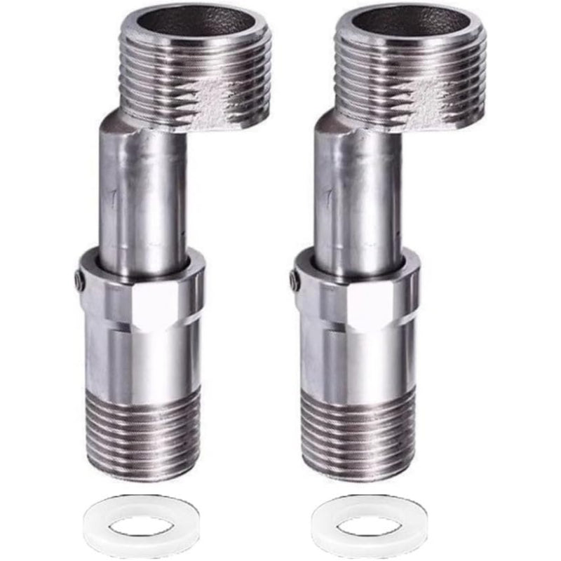 Adjustable Half Sides for Wall Mixer in Stainless Steel | Standard 1/2" inch (wall side) by 3/4" inch (mixer side)
