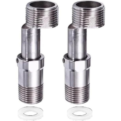 Adjustable Half Sides for Wall Mixer in Stainless Steel | Standard 1/2" inch (wall side) by 3/4" inch (mixer side)