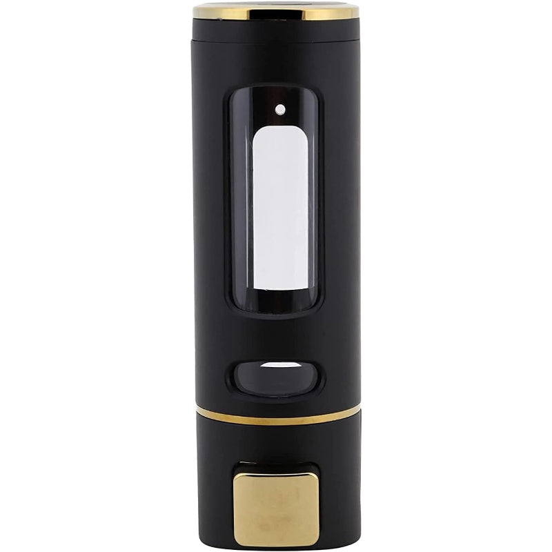 400ml Dispenser in Black/Gold for Liquid Soap, Shampoo, Body Wash or Sanitizer | Made in ABS Plastic | Wall Mounted