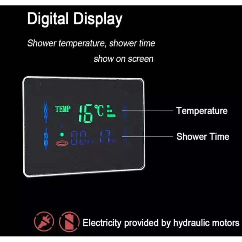 Luxury LED Shower Panel 5 in 1 with Hand Shower in Stainless Steel