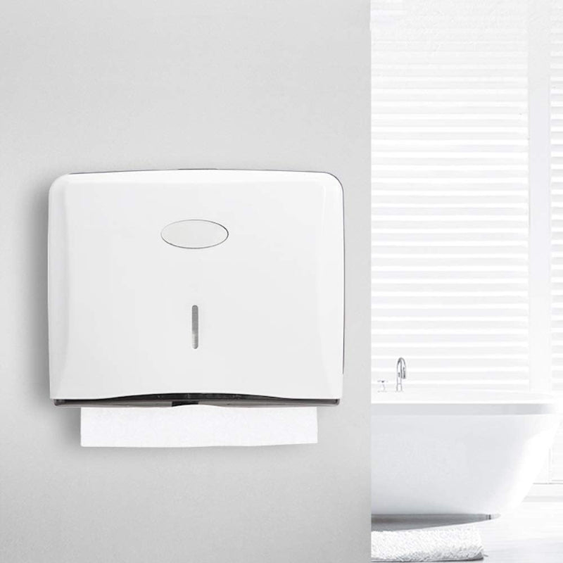 Tissue and Paper Towel Dispenser in White | Durable ABS Plastic