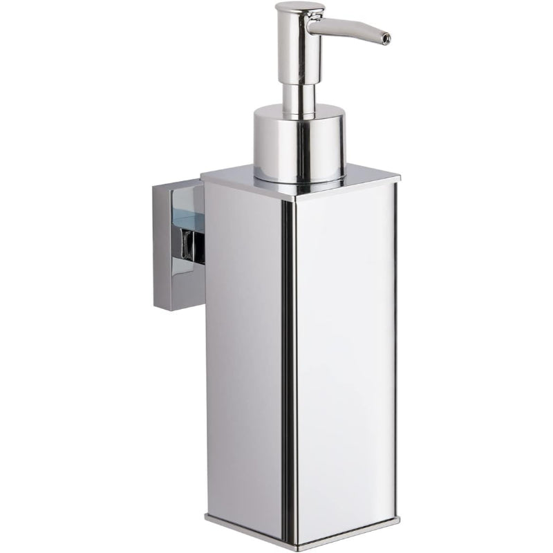 350ml Dispenser for Liquid Soap, Shampoo, Body Wash or Sanitizer | Made in Heavy Duty Stainless Steel | Plastic Container Inside | Wall Mounted