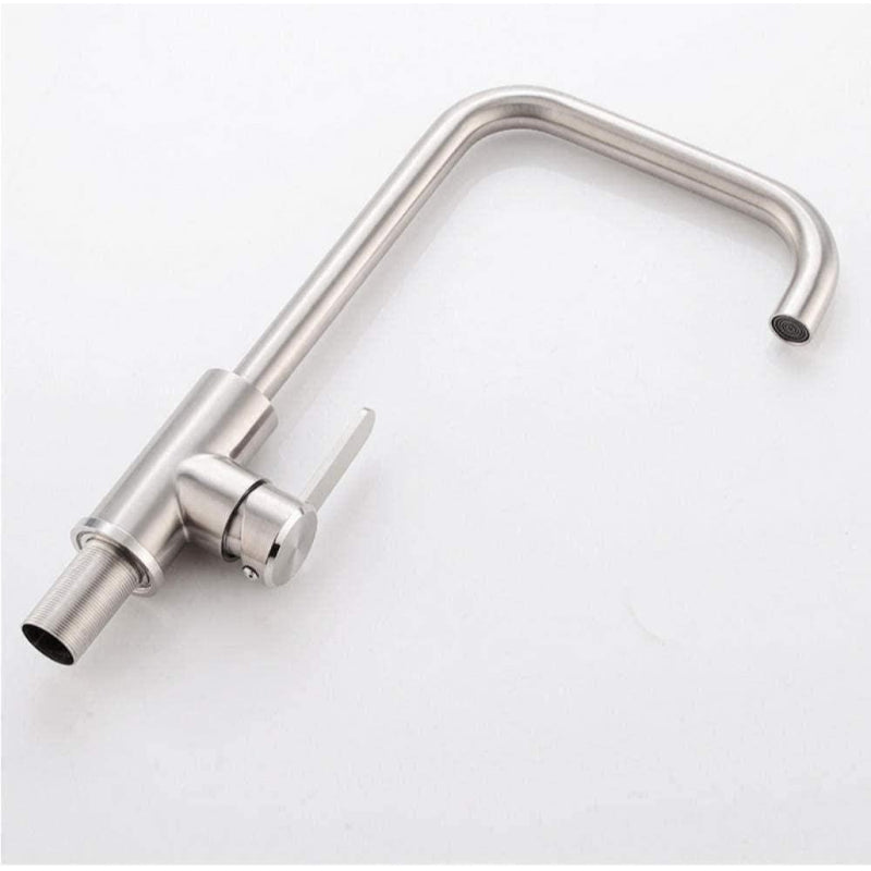 Bay Neck Kitchen Faucet Counter Top in Stainless Steel | Hot and Cold Mixer | Easy to Install
