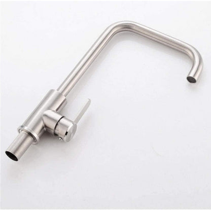 Bay Neck Kitchen Faucet Counter Top in Stainless Steel | Hot and Cold Mixer | Easy to Install