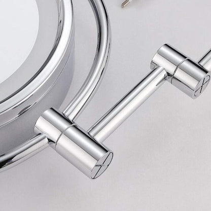 8" inches LED Makeup Mirror 360° Moveable for Dressers, Bathrooms | Magnifying + Normal Dual Mirror | Wall-Mounted