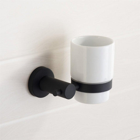 Wesda Brush Holder Matt Black in Stainless Steel