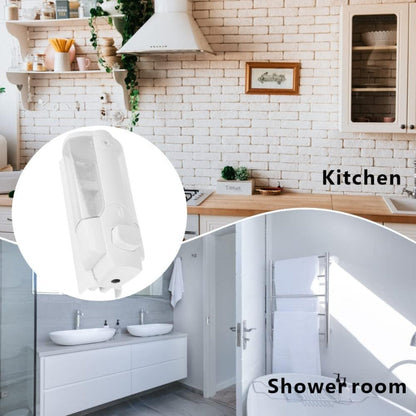 350ml Liquid Dispenser in White for Liquid Soap, Shampoo, Body Wash or Sanitizer | Made in ABS Plastic | Wall Mounted