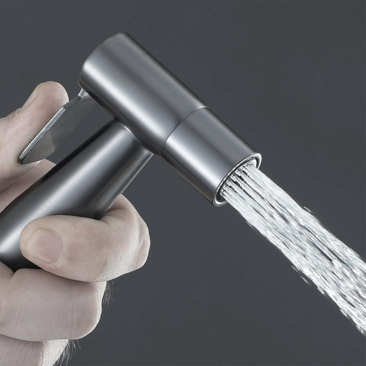 Gun Grey Stainless Steel Muslim Shower Set | 5"inches Head + 1.2 Meter Pipe | High Water Pressure | Easy Installation