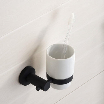 Wesda Brush Holder Matt Black in Stainless Steel