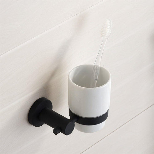 Wesda Brush Holder Matt Black in Stainless Steel