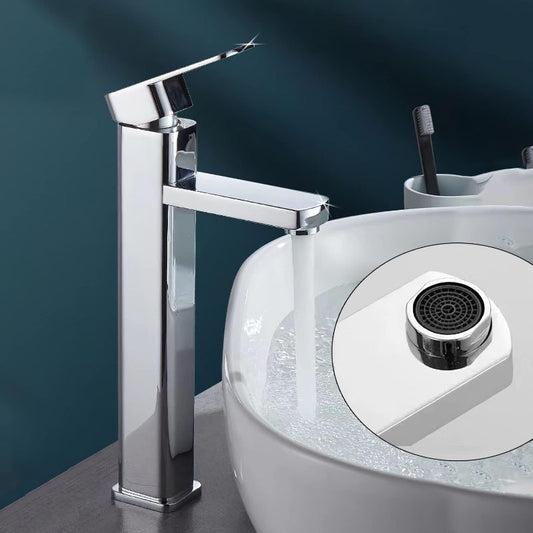 Premium Bathroom Basin 12" inch Faucet in Shiny Chrome | Hot and Cold Mixer | Stainless Steel Handle with PVC Body