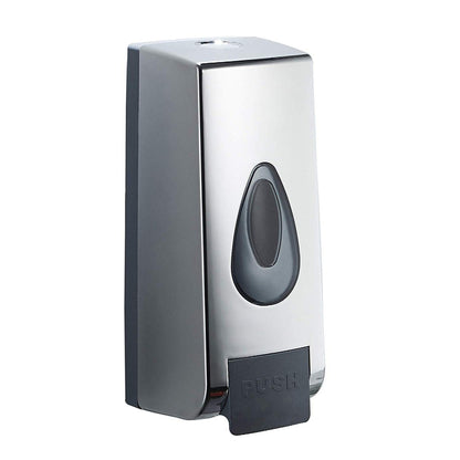 350ml Dispenser in White/Silver for Liquid Soap, Shampoo, Body Wash or Sanitizer | Made in ABS Plastic | Wall Mounted