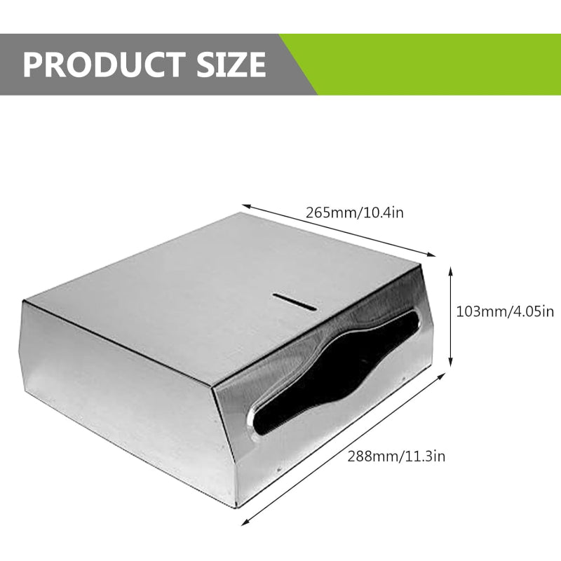 Paper Towel Dispenser in Stainless Steel for Bathrooms, Wash Areas and Public Places